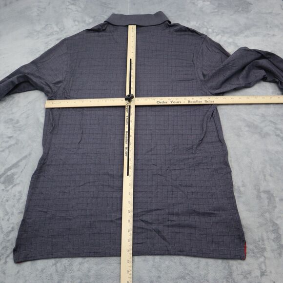 Payne Stewart Shirt Mens LS L Black Gray Check Legacy Polo 100% cotton Casual - Picture 5 of 16